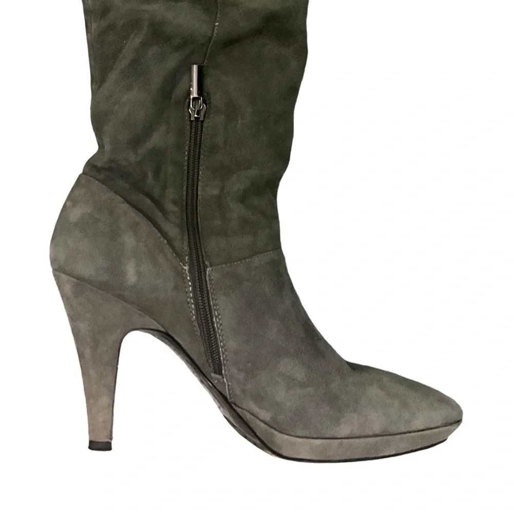 VNTG Bandolino Jess Slouch Tall Gray Suede Boots - Picture 13 of 14